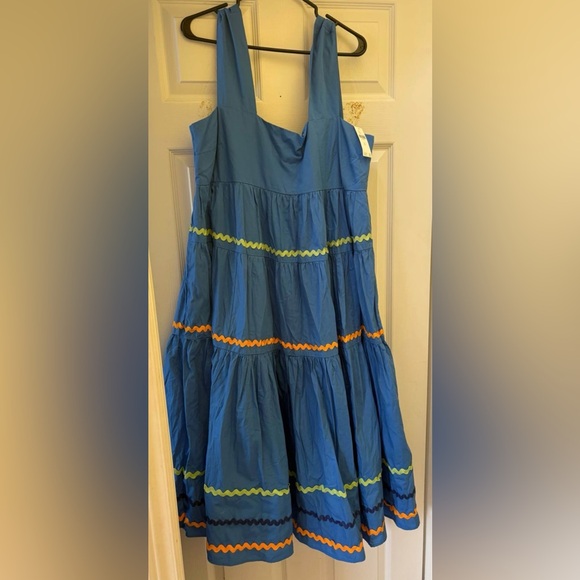 💫Anthropologie💫 Helena Square-Neck Tiered Midi Dress - Picture 5 of 5